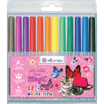 Фломастеры "Attomex. Fairy Cats" 12 цветов с вентилируемым колпачком, в пластиковом блистере