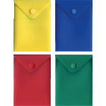 Папка-конверт на кнопке "deVENTE" A6 (105x148 мм) 180 мкм, непрозрачная ассорти (красная, синяя, зеленая, желтая) клапан по короткой стороне