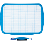Доска белая для рисования "deVENTE" двухсторонняя, 29x21,5 см, в комплекте с маркером, в картонном дисплее, голубая рамка