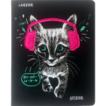 Дневник "deVENTE. Music Kitty" универсальный блок, офсет 1 краска, белая бумага 80 г/м2, твердая обложка из искусственной кожи, аппликация, шелкография, 1 ляссе