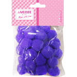 Набор помпонов для творчества "deVENTE" 25 мм, 20 шт, цвет фиолетовый, в пластиковом пакете с блистерным подвесом