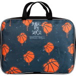 Папка для тетрадей широкая "deVENTE. World Basketball" A4 (35x27x7 см) текстильная, с текстильным расширением 7 см, на молнии сверху, с внутренним карманом, с текстильными ручками увеличенной длины 24 см
