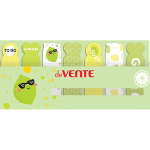 Набор самоклеящихся этикеток-закладок "deVENTE. Lime" бумажные 65x18 мм, 7x20 листов, офсет 80 г/м², 7 дизайнов, в пластиковом пакете с европодвесом