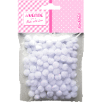 Набор помпонов для творчества "deVENTE" 8 мм, 120 шт, цвет белый, в пластиковом пакете с блистерным подвесом