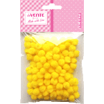 Набор помпонов для творчества "deVENTE" 8 мм, 120 шт, цвет желтый, в пластиковом пакете с блистерным подвесом