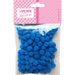 Набор помпонов для творчества "deVENTE" 8 мм, 120 шт, цвет голубой, в пластиковом пакете с блистерным подвесом