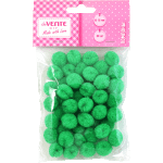 Набор помпонов для творчества "deVENTE" 15 мм, 50 шт, цвет зеленый, в пластиковом пакете с блистерным подвесом