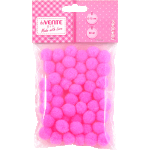 Набор помпонов для творчества "deVENTE" 15 мм, 50 шт, цвет розовый, в пластиковом пакете с блистерным подвесом