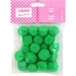 Набор помпонов для творчества "deVENTE" 25 мм, 20 шт, цвет зеленый, в пластиковом пакете с блистерным подвесом