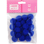 Набор помпонов для творчества "deVENTE" 25 мм, 20 шт, цвет синий, в пластиковом пакете с блистерным подвесом