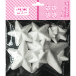 Набор заготовок для декорирования "deVENTE. Звезды" из пенополистирола, 40x13 мм 6 шт, 63x21 мм 2 шт, 80x29 мм 1 шт, 120x35 мм 1 шт, в пластиковом пакете с подвесом