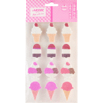 Наклейки объемные "deVENTE. Glitter Ice cream" из фоамирана, карточка 10,5x18 см, в пластиковом пакете с блистерным подвесом
