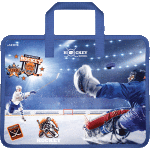 Папка для тетрадей, ИЗО и технологии "deVENTE. Hockey Championship" A4 (33,5x26x10 см) с текстильным расширением 10 см, на молнии сверху, пластик 400 мкм, текстильные ручки
