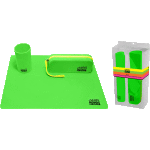 Набор "deVENTE. MonoChrome" 36x19x8 см (покрытие настольное для лепки 40x30 см, подставка для пишущих принадлежностей, пенал прямоугольный на молнии с бегунком-петлей) силиконовый, в пластиковом боксе, неоновый зеленый