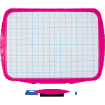 Доска белая для рисования "deVENTE" двухсторонняя, 29x21,5 см, в комплекте с маркером, в картонном дисплее, розовая рамка