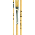 Кисть живописная "Attomex" щетина № 04 плоская, деревянная ручка, индивидуальная маркировка
