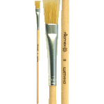 Кисть живописная "Attomex" щетина № 08 плоская, деревянная ручка, индивидуальная маркировка
