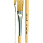 Кисть живописная "Attomex" щетина № 10 плоская, деревянная ручка, индивидуальная маркировка