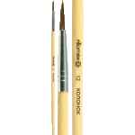 Кисть живописная "Attomex" колонок № 12 круглая, деревянная ручка, индивидуальная маркировка
