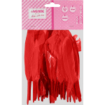 Перья декоративные "deVENTE" натуральные гусиные, размер 10-15 см, 30 шт, красные, в пластиковом пакете с блистерным подвесом