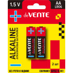 Батарейка "deVENTE. Alkaline" алкалиновая, AA, LR06, 1,5В, 2 шт в блистере