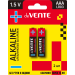 Батарейка "deVENTE. Alkaline" алкалиновая, AAA, LR03, 1,5В, 2 шт в блистере