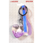 Брелок акриловый "deVENTE. Shining heart. Violet" размер 5 см, в комплекте с петлей, в пластиковом пакете с подвесом