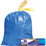 Мешки для мусора с завязками "CleanLab" 35 л, 50x60 см, ПНД, 12 мкм, 15 шт/рулон, тип дна "прямой" синие