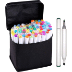 Набор маркеров для скетчинга "deVENTE. Emotion" 80 цветов, двусторонние (кистевидный 2 мм/скошенный до 5 мм), эргономичный трёхгранный корпус, чернила на спиртовой основе, в текстильной сумке