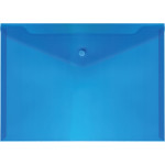 Папка-конверт на кнопке "deVENTE" A4 (330x240 мм) 180 мкм, полупрозрачная синяя