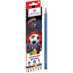 Карандаши цветные "Attomex. Football Club" 06 цветов, М, диаметр грифеля 2,65 мм, шестигранные, в картонной коробке