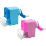 Точилка для карандашей механическая "deVENTE" 9x4,5x7,5 см, 1 отверстие, с контейнером, пластмассовая, в пластиковой коробке, ассорти 3 цвета (голубой, розовый, сиреневый)
