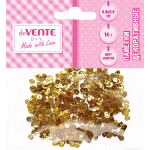Пайетки декоративные "deVENTE. Metallic" 14 г, размер 8x8 мм, цвет золотой, в пластиковом пакете с блистерным подвесом
