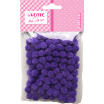 Набор помпонов для творчества "deVENTE" 8 мм, 120 шт, цвет фиолетовый, в пластиковом пакете с блистерным подвесом